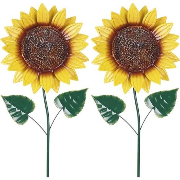 2 Pack Sunflower Decorative Garden Stakes for Spring Outdoor Yard Decor - Picture 8 of 8